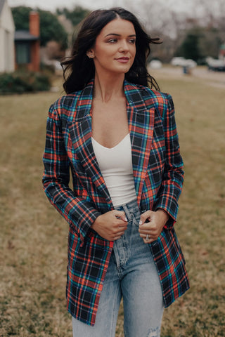 Plaid Long Vest