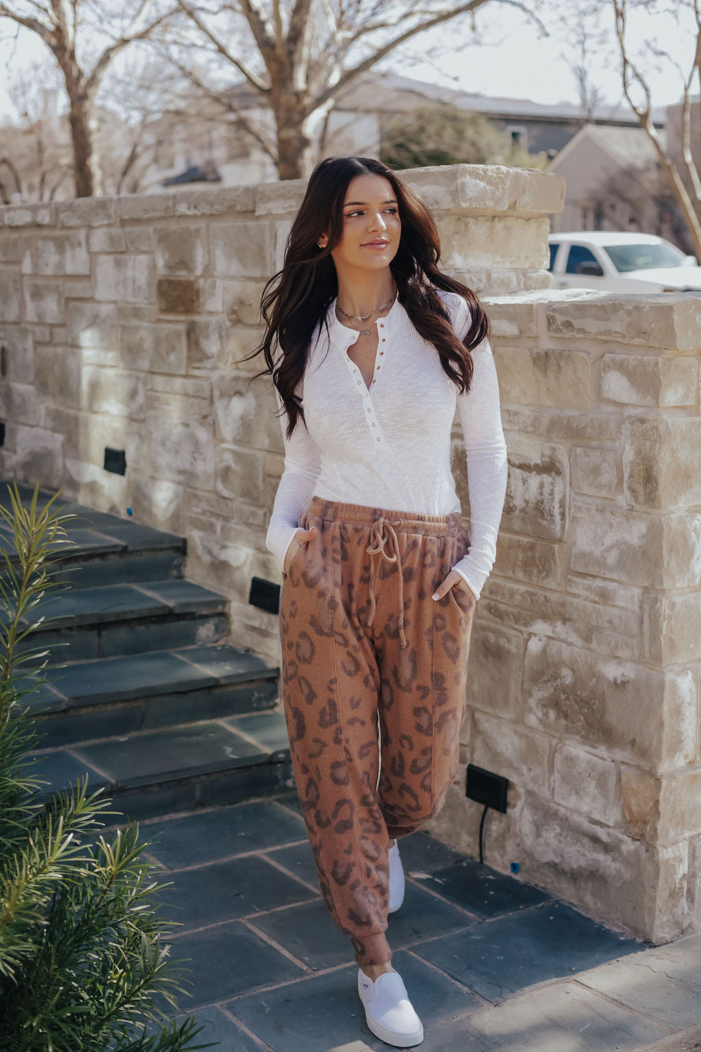 Button Up Henley Crew Neck