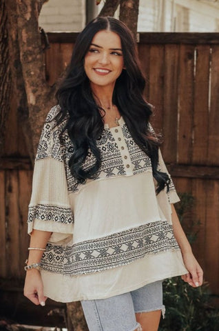 Split Side Tunic Top (BLACK)