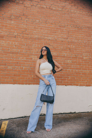 Cloud Mesh Wrap Top (Black)