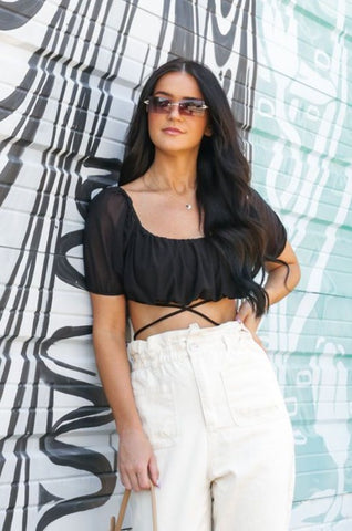 Mint Ruffle Romper - SMALL LEFT