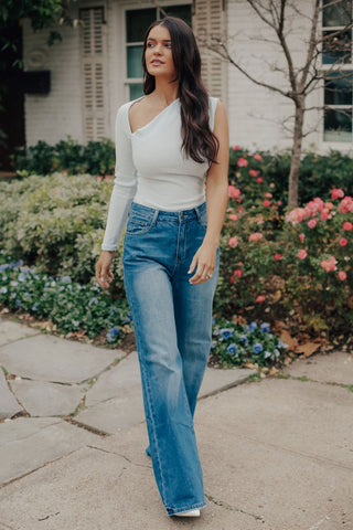 Second Skin V Neck Bodysuit (WHITE)
