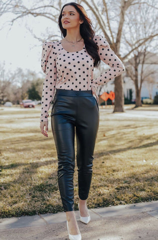 High Waisted Slit Trousers (BLACK)