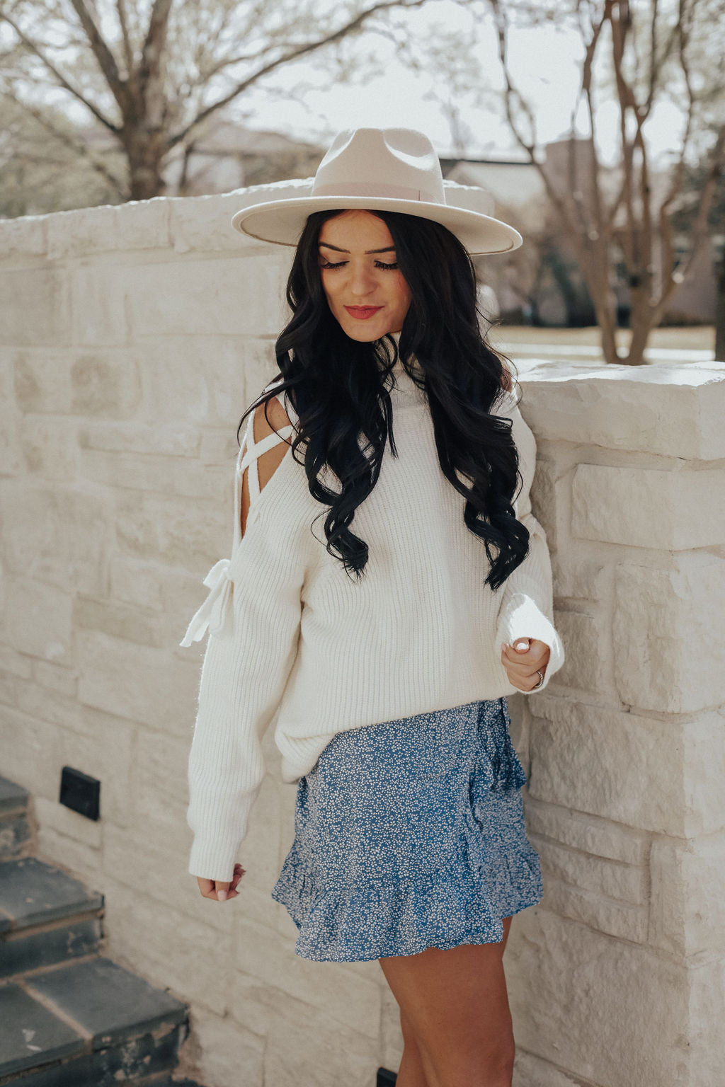 Lace Up Sleeve Sweater