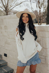 Lace Up Sleeve Sweater
