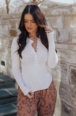 Button Up Henley Crew Neck