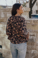 Henna Floral Peasant Blouse