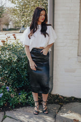 Shiny Black Maxi Skirt