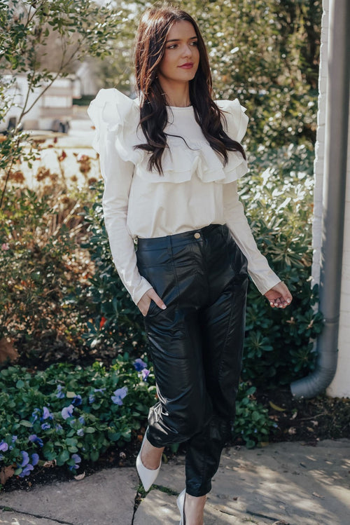 Daisy White Ruffle Top