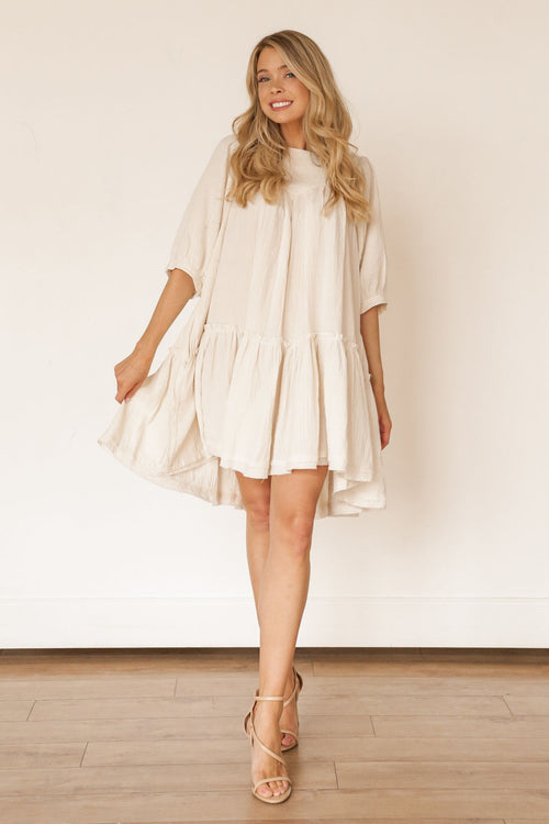 Nina Pocket Swing Dress (IVORY)