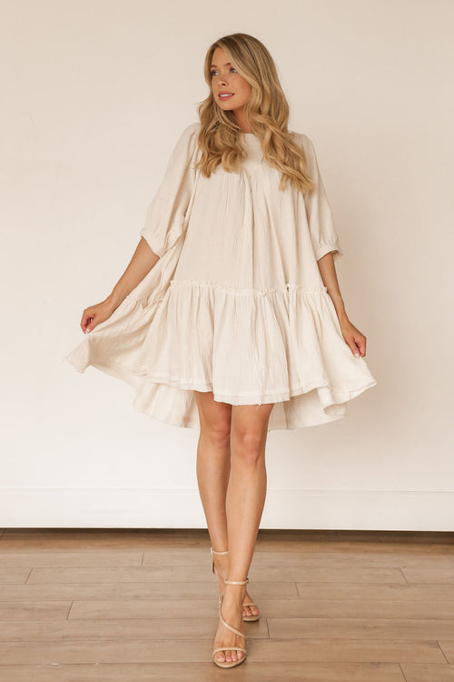 Nina Pocket Swing Dress (IVORY)