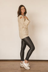 Slit Shoulder Sweater (CREAM)