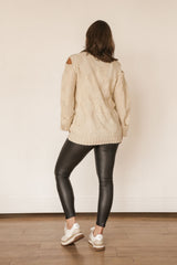 Slit Shoulder Sweater (CREAM)