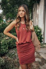 Strawberry Wine Casual Rouched Dress