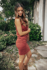 Strawberry Wine Casual Rouched Dress