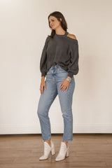 Criss Cross Sweater (Charcoal)