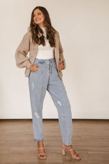 Balloon Sleeve Cardigan (Beige)