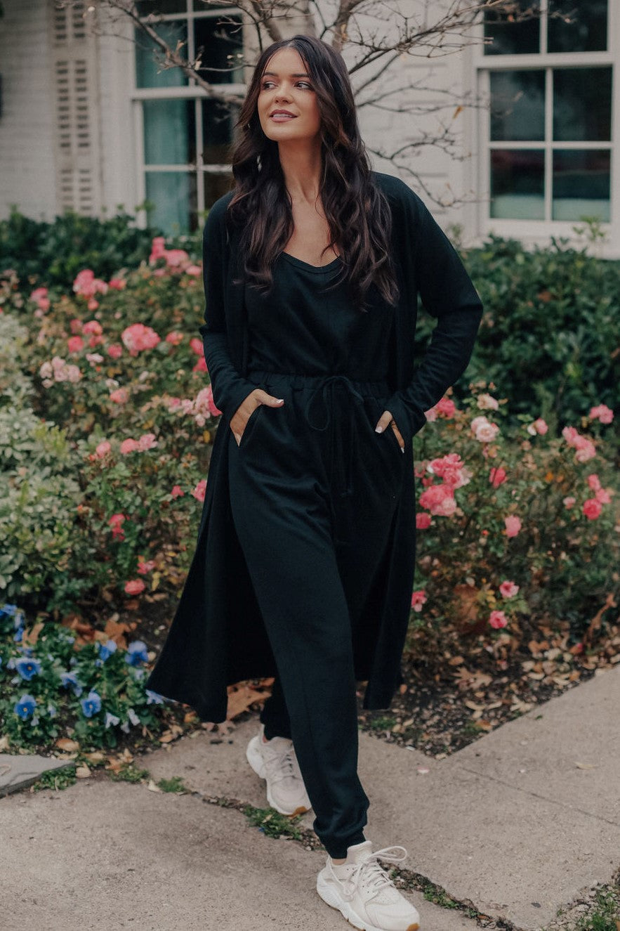 Five Ways to Wear a Jumpsuit - Bridgette Raes Style Group | Black jumpsuit  outfit, Black sleeveless jumpsuit, How to wear a jumpsuit