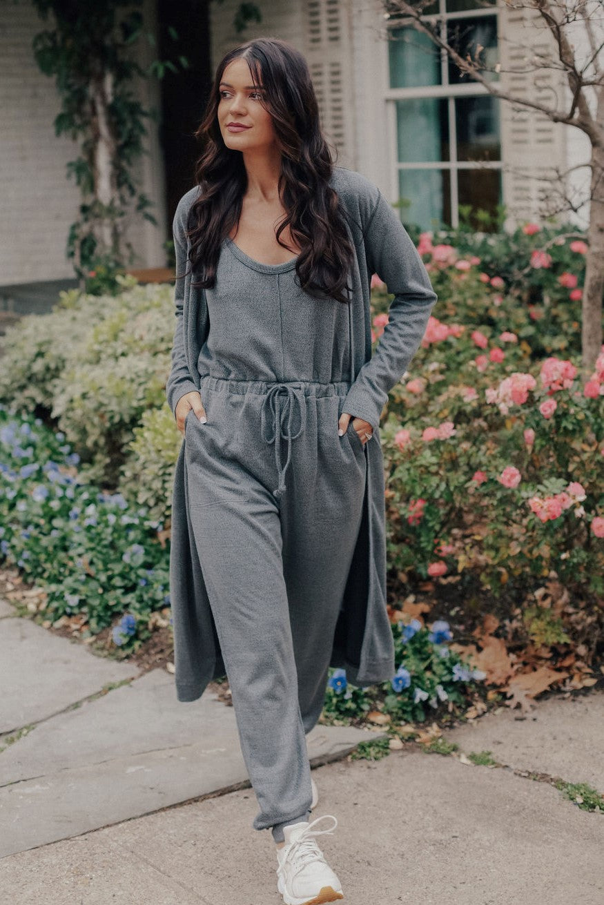 A Casual Queen Jumpsuit - Taupe – Fashion House Boutique