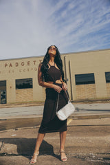 Cut Out Halter Dress (Chocolate Brown)