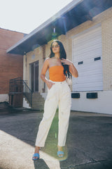 Orange Tube Top Bodysuit