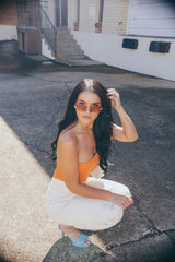 Orange Tube Top Bodysuit
