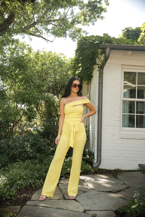 One Shoulder Jumpsuit (Yellow)