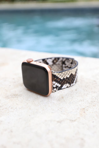 Cheetah & Leather Apple Watch Band