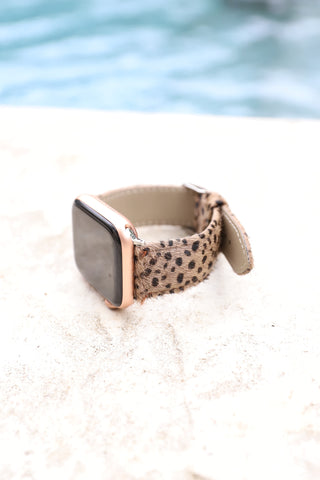 Cheetah & Leather Apple Watch Band