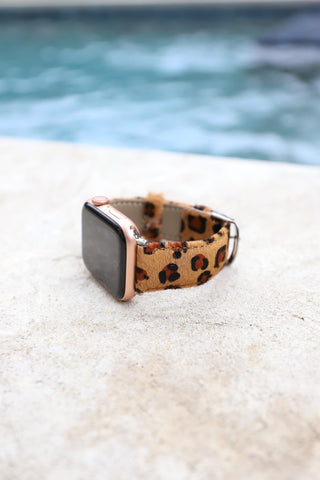 Cheetah & Leather Apple Watch Band