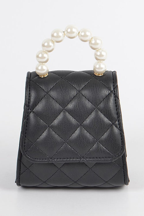 Quilted Mini Clutch (Black)