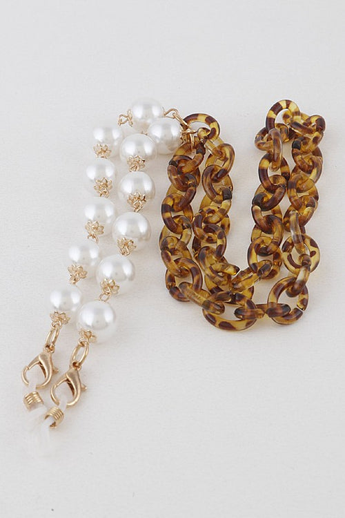 Leopard & Pearl Mask Chain