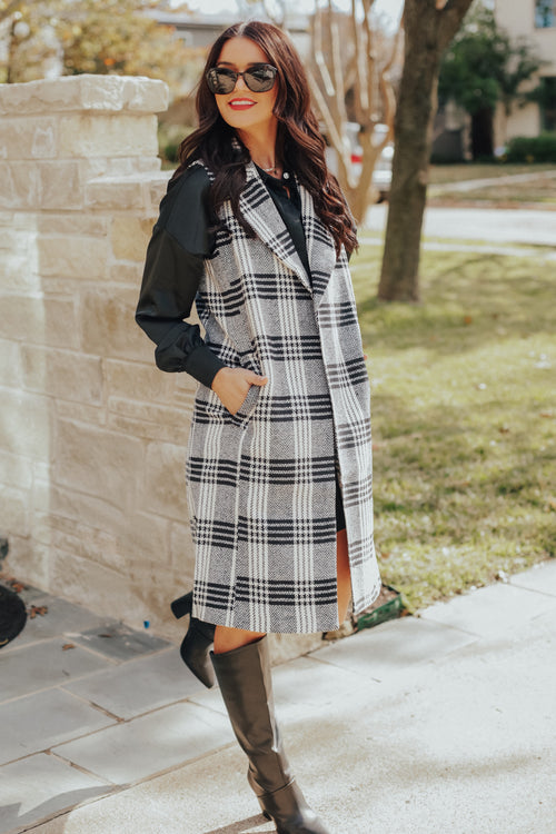 Plaid Long Vest