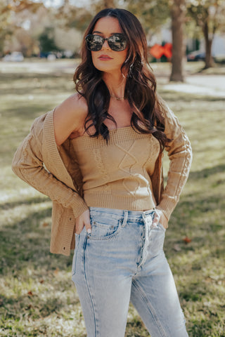 Rebekah Shoulder Puff Sleeve Sweater - LARGE LEFT
